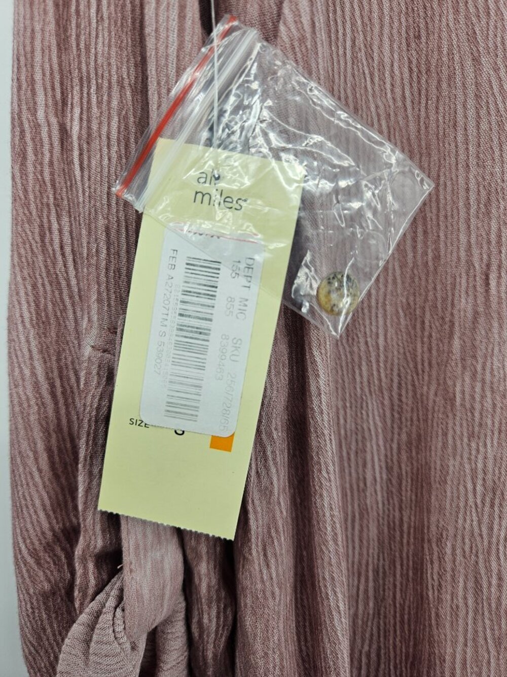 Ali Miles Cowl Neck Asymmetric Hem Crinkled Tunic Top Mauve Women's Size S NEW - Picture 6 of 12